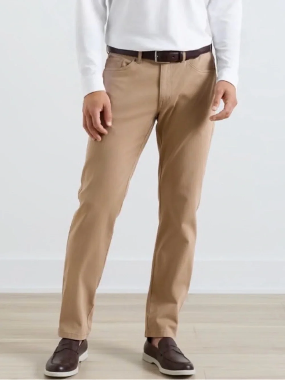 Peter Millar Crown Pants Mens 40x28 Crown Sport Five Pocket Khaki Cotton Canvas